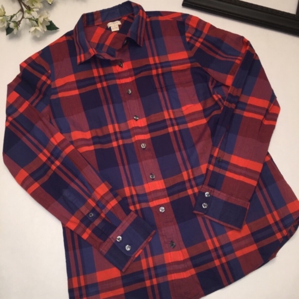 J.Crew button down top with pocket size medium